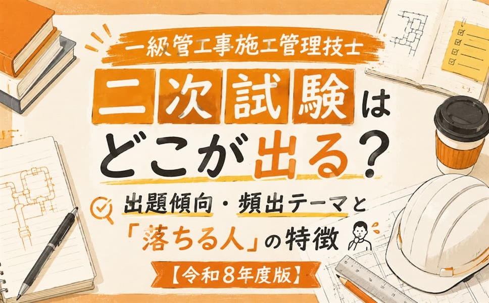 【令和8年度版】一級管工事施工管理技士 二次試験はどこが出る?出題傾向・頻出テーマと「落ちる人」の特徴